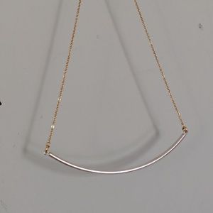 J Crew Silver Bar Dual Tone Necklace